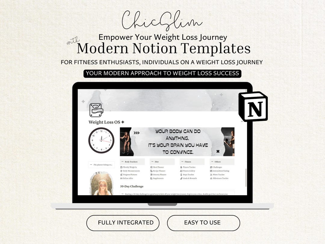 Notion Weight Loss Journal, Calorie &amp; Meal Planner (digital Template ...