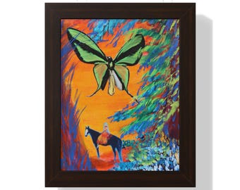 Póster de mariposa vibrante, impresión artística de naturaleza, decoración del hogar, regalo para amantes de la naturaleza, arte mural, arte ecológico