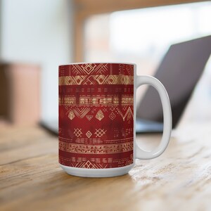 Fraternity or Sorority ceramic mug red gold mug office gift