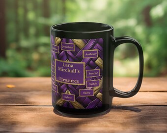 Taza Viejo amigo morado y dorado