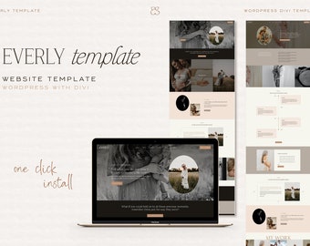 Everly Website Template for Divi WordPress | Perfect for photographers, videographers and creators