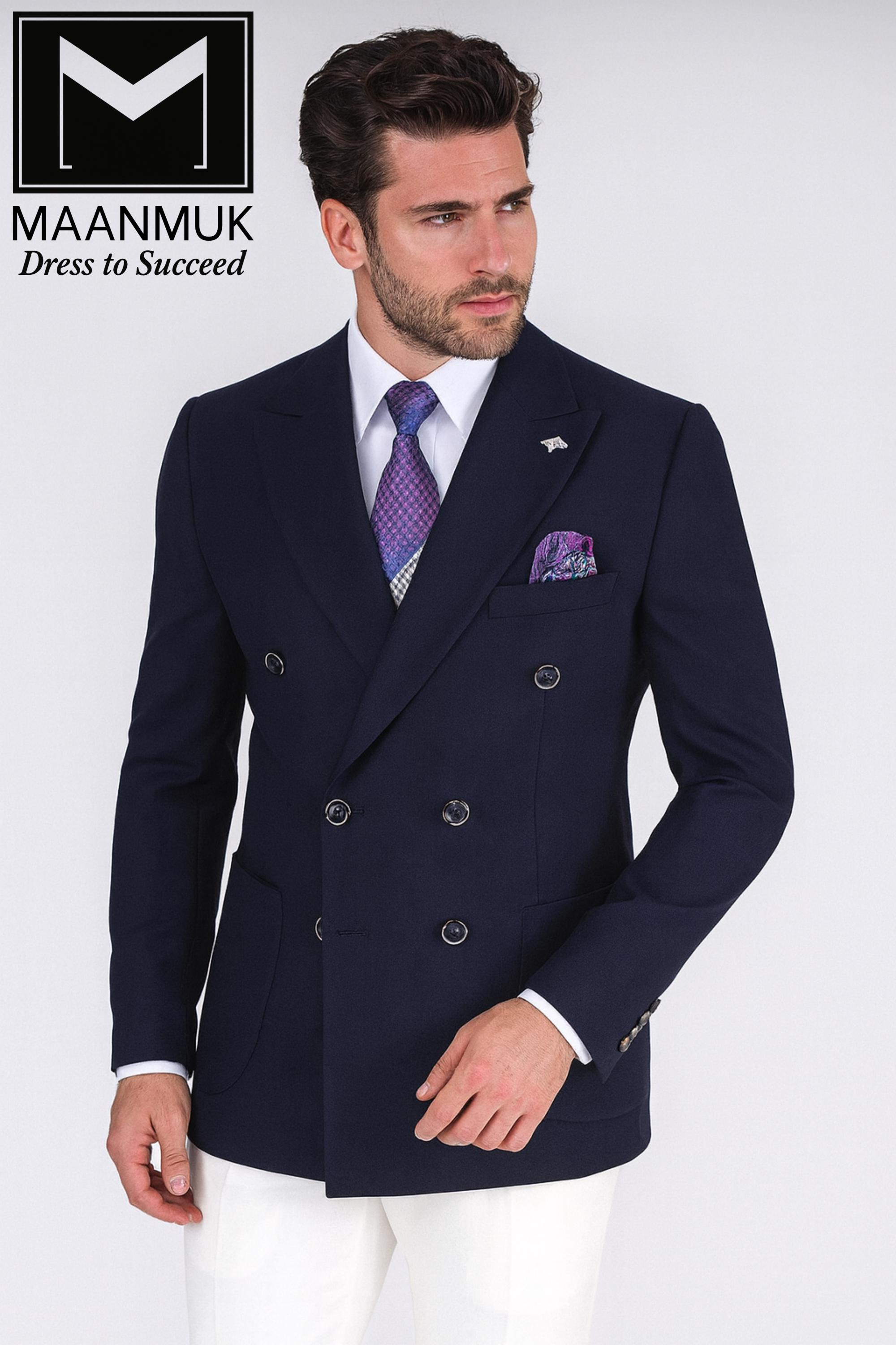 Navy double breasted blazer - Etsy 日本