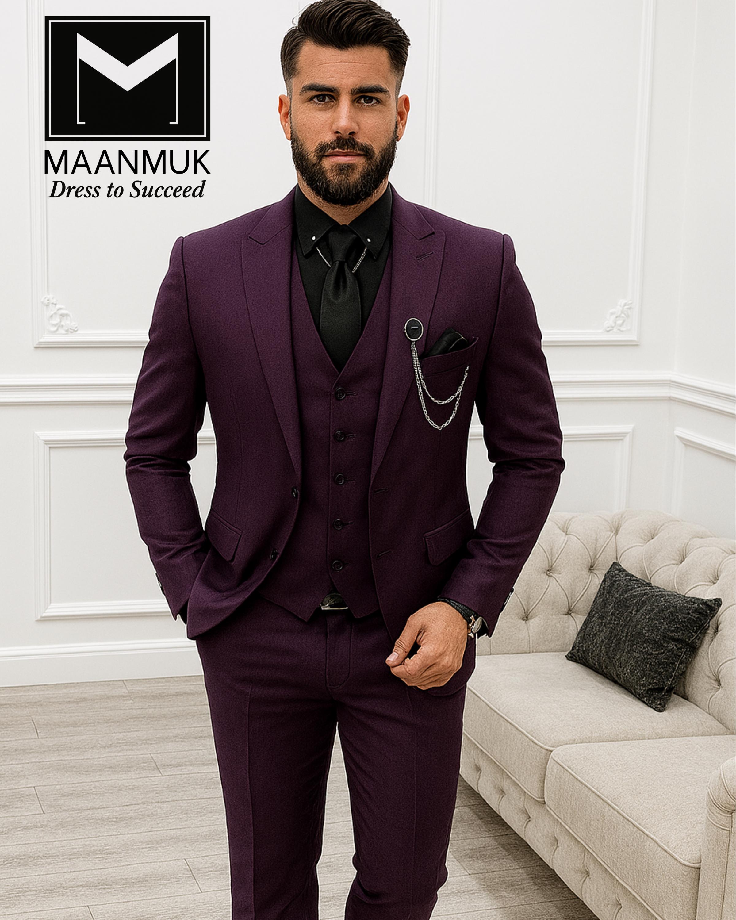 fitted lace wedding dress Beautiful Men'S Dark Purple Fashion Dress With Nice Cut Smooth Soft Fa —  MensUSA
