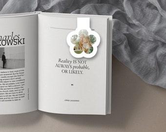 Custom Photo Personalized Magnetic Bookmark | Polaroid Page Marker | Book Lover Present | Bookish Gift for Readers | Gift for Bibliophile