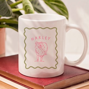 Mug animal de compagnie personnalisé Mug animal de compagnie dessin animé personnalisé Cadeau animal de compagnie Cadeau portrait de chien personnalisé Cadeaux chien personnalisés Mug portrait d'animal mal dessiné Cadeau pour maman chien