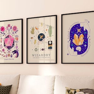 Dnd art print, wall art bundle, dnd dice wall art, dnd player gift, gaming room art, wall art dnd, cute dnd, dnd artwork digital