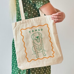 Custom Pet Tote Bag, Pet Portrait Canvas Tote Bag with Pet Name, Bags With Dog Face, Dog Mom Tote Bag, Dog lover gift Pet Loss Mother&#39;s day