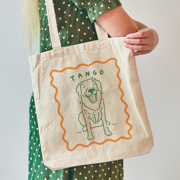 Aangepaste draagtas huisdier, canvas draagtas huisdierportret met koosnaam, tassen met gezicht hond, draagtas hond moeder, cadeau hondenliefhebber huisdierverlies Moederdag