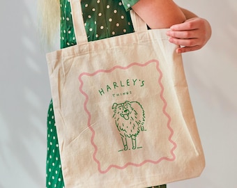 Dog stuff tote bag Custom dog portrait Dog things Pet owner gift Custom pet gifts for owners Personalized dog gifts Pet lover gift for pet