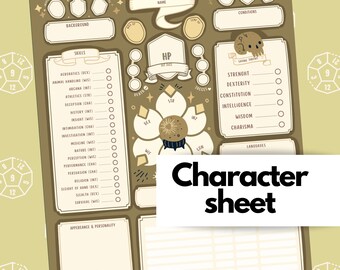 Simple DnD Character Sheet, dnd campaign journal, Dungeons and Dragons Character Tracker, character notebook, dnd player sheet, printable
