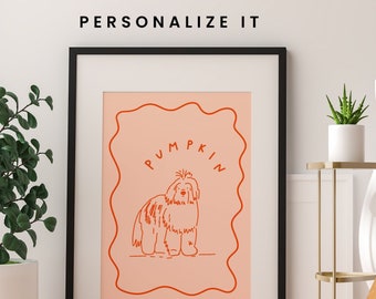 Custom dog portrait Custom badly drawn pet art Personalized badly drawn pet art Ugly dog wall art Pet loss Dog caricature Dog lover gift