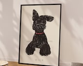 Custom dog portrait Custom badly drawn pet portrait Personalized dog picture Funny pet portrait from photo Dog lover gift Dog wall art Decor