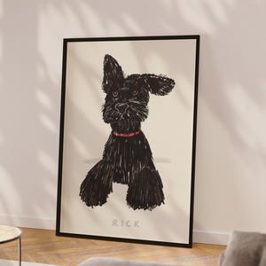 Custom dog portrait Custom badly drawn pet portrait Personalized dog picture Funny pet portrait from photo Dog lover gift Dog wall art Decor image 1