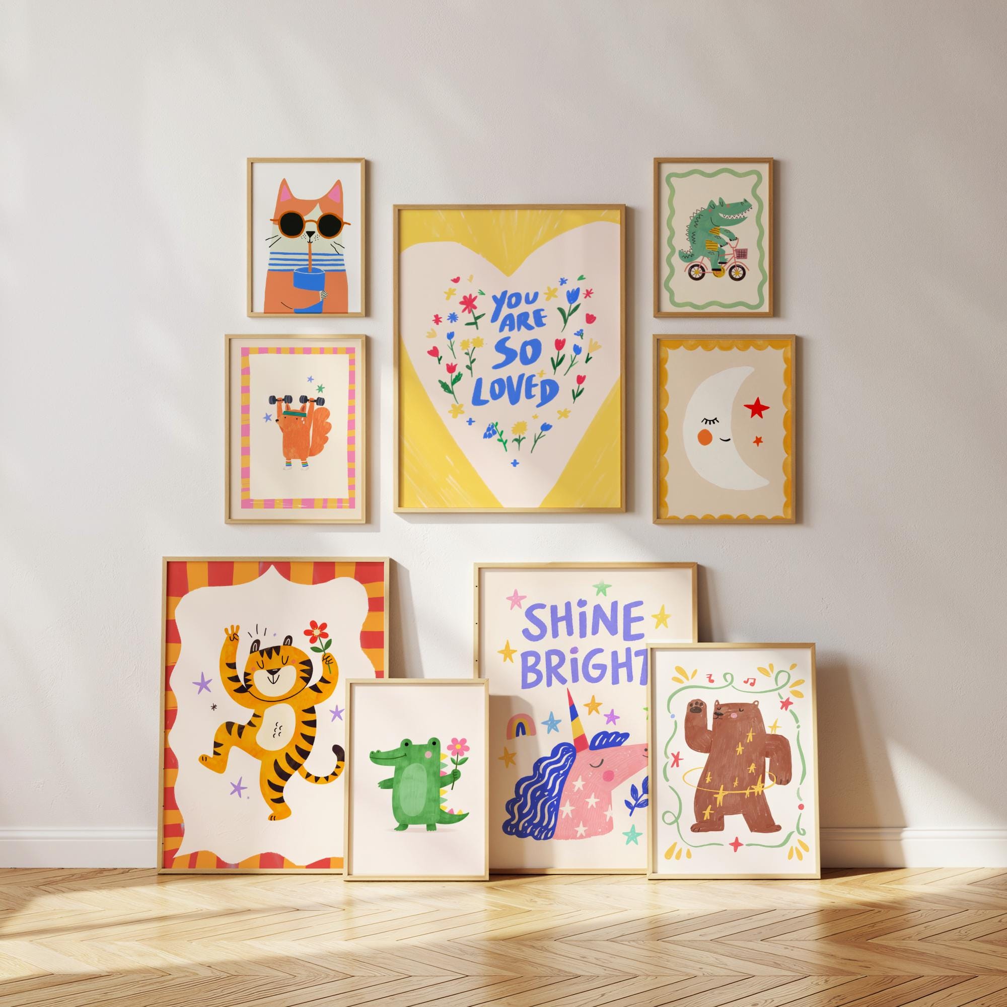 Modern Nursery Kid's Room Wall Art Bundle Set of 50 Prints, DIGITAL ...