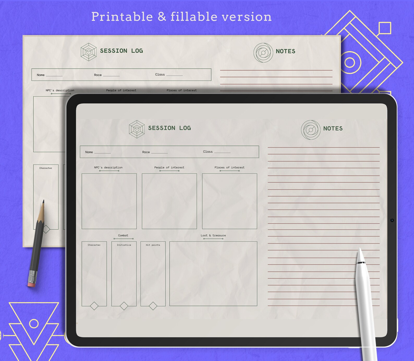 Dnd Character Sheets, DND Role Card, DND Printables, Printable ...