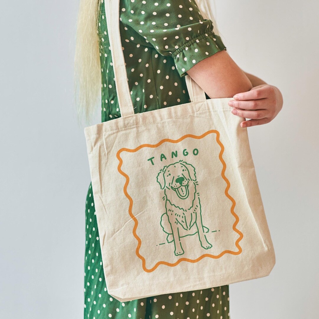 "I Can And I Will" Dog Lover Tote Bag - Large Canvas Book Bag With Paw Prints - Gift For Dog Moms