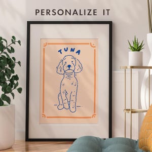 Benutzerdefinierte Funky Haustier Porträt, moderne digitale Katze Poster, individuell schlecht gezeichnet Hunde Porträt Minimalist Girly Dekor, Retro Haustier Drucke Geschenk Haustier Verlust