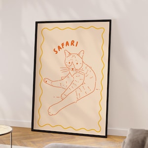 Custom cat portrait Cute cat poster Personalized badly drawn pet art Cat lover gift Hand drawn cat Scribble cat drawing Bestfriend gift