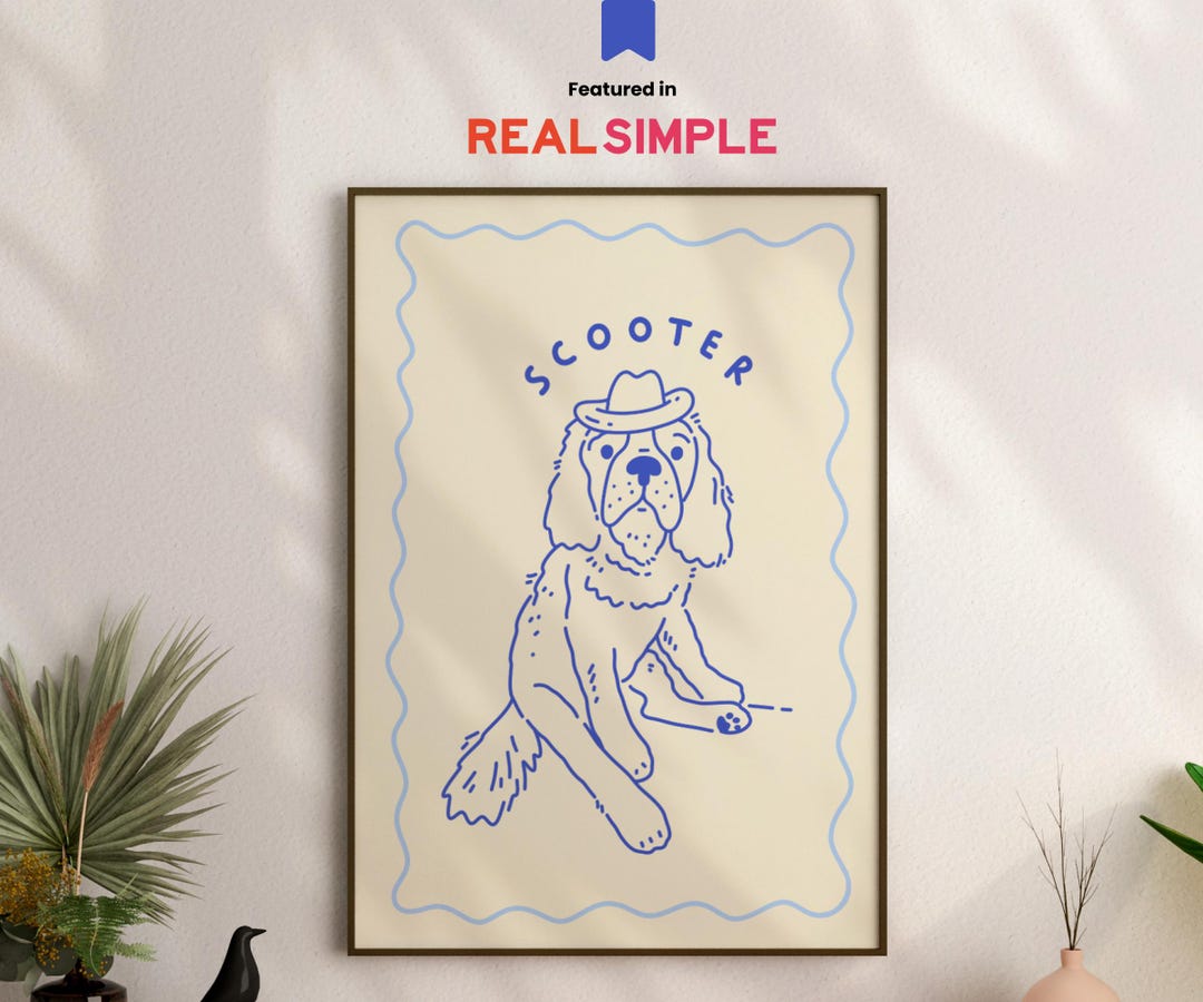 Custom Badly Drawn Pet Portrait Printable Dog Wall Art Dog Lover Gift ...