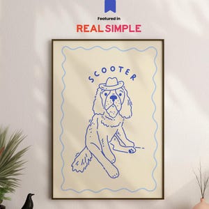 Custom badly drawn pet portrait Printable dog wall art Dog lover gift Personalized dog drawing Pet poster Scribble dog portrait Hand drawn