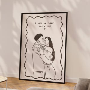 Couple portrait Gift Engagement Decor boyfriend portrait Family portrait Custom gift Girlfriend personalized portrait Wedding drawing unique