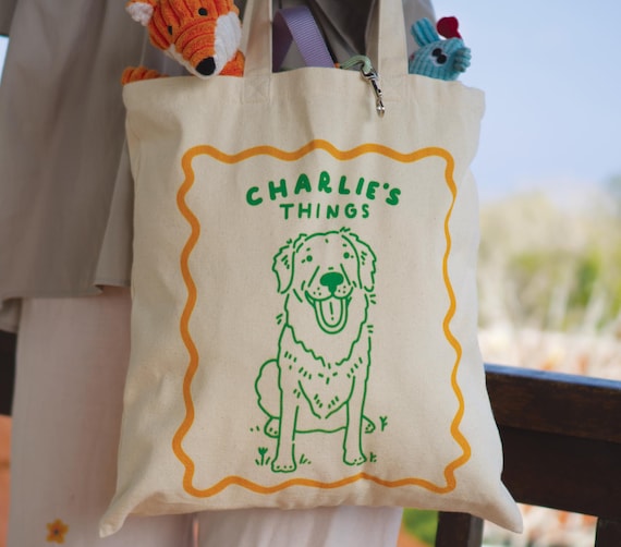 Custom Pet Tote Bag, Pet Portrait Canvas Tote Bag with Pet Name, Bags With Dog Face, Dog Mom Tote Bag, Dog lover gift Pet Loss Mother's day