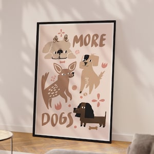 Dog Drawing Nursery decor Art Print Dog breed poster Pet print Pet lover gift Colorful dog prints for kids room Dog wall art Dog portrait