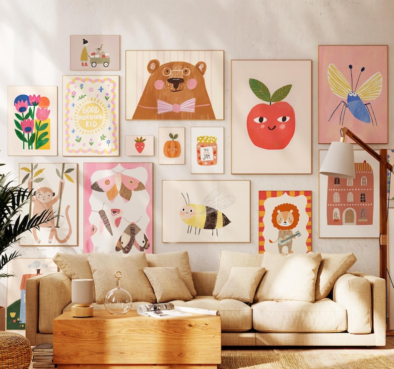 Kids Wall Art 50 Prints Nursery Digital Download, Playroom Animal ...