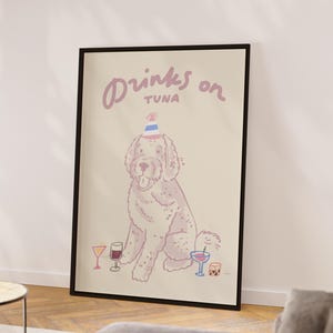 Dog open bar sign Pet wedding portrait custom Dog wedding bar cart decor  Wedding drink menu Bar sign pet wedding signage Engagement Party