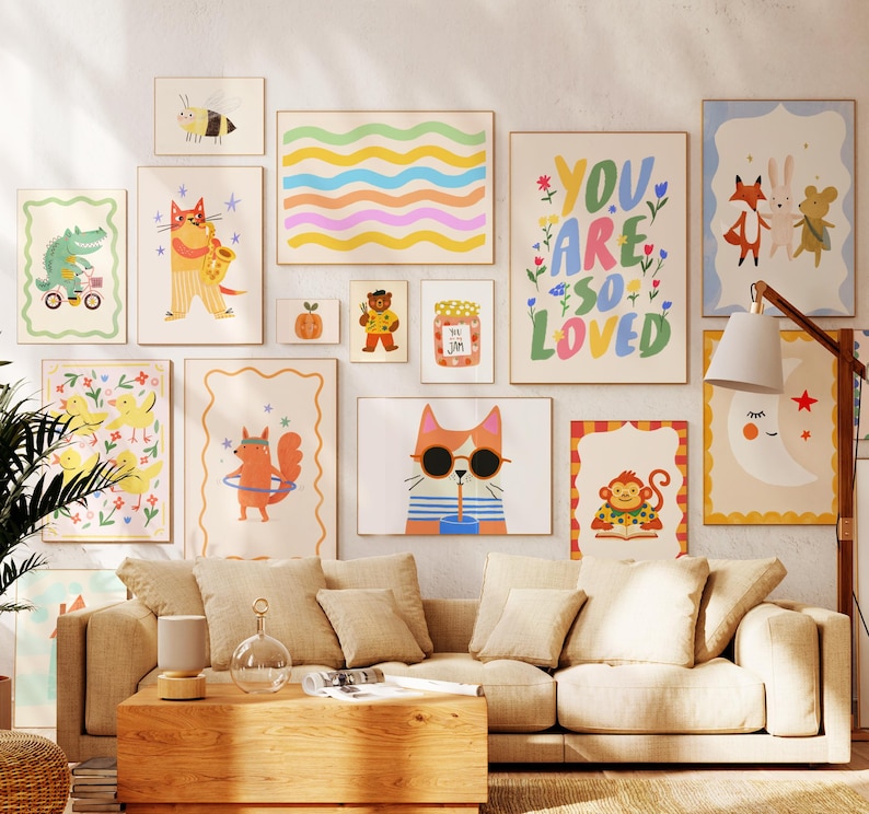 Modern Nursery Kid's Room Wall Art Bundle Set of 50 Prints, DIGITAL ...