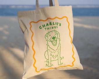 Dog stuff tote bag Custom dog portrait Dog things Pet owner gift Custom pet gifts for owners Personalized dog gifts Pet lover gift for pet