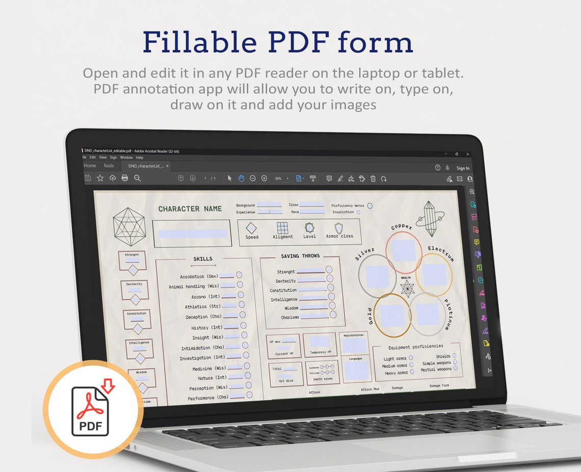 Dnd Character Sheets, DND Role Card, DND Printables, Printable ...