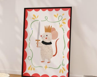 Decoración de dormitorio infantil de Mouse Knight Decoración de guardería para bebé recién nacido Habitación infantil moderna Animales juguetones Decoración de cocina con animales caprichosos para niños pequeños Habitación de bebé