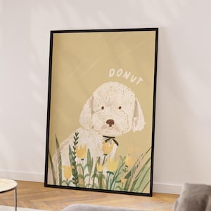 Ritratto personalizzato di un animale domestico Acquerello personalizzato Arte floreale per animali domestici Commemorativo Arte personalizzata per animali domestici Ritratto di un animale domestico in perdita da una foto murale Bouquet Stampa Regalo