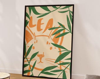 Custom Dog Painting Matisse aesthetic, Modern Handmade Pet Portrait, Mother's day gift,  Eclectic Animal Print Unique Pet Owner Gift Poster