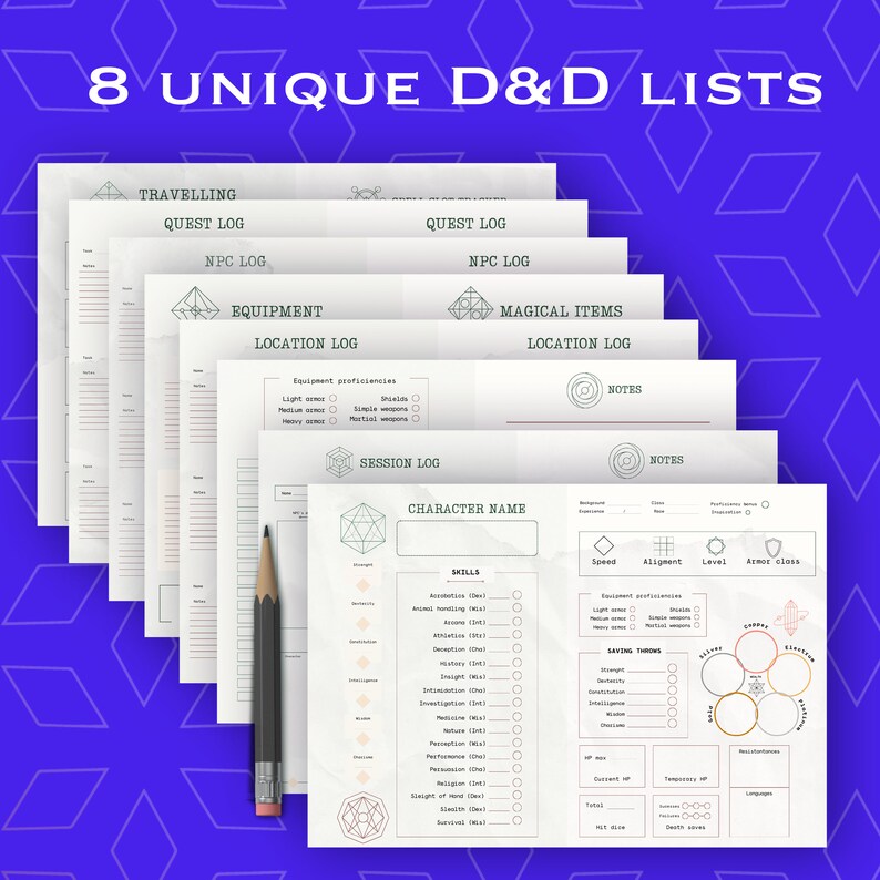 Dnd Character Sheets, Dnd Player Sheet, Dungeon Master Tools, Printable ...