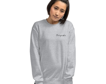 Embroidered Photographer Unisex Sweatshirt | Sweater for Photographers  - Cute Photography Sweater - Photographer Gift - Photography Lover