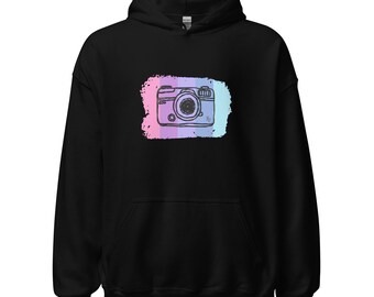 Unisex Photography Hoodie  | Vintage Camera with Purple Background | Cute Photography Hoodie - Photographer Gift - Photography Lover