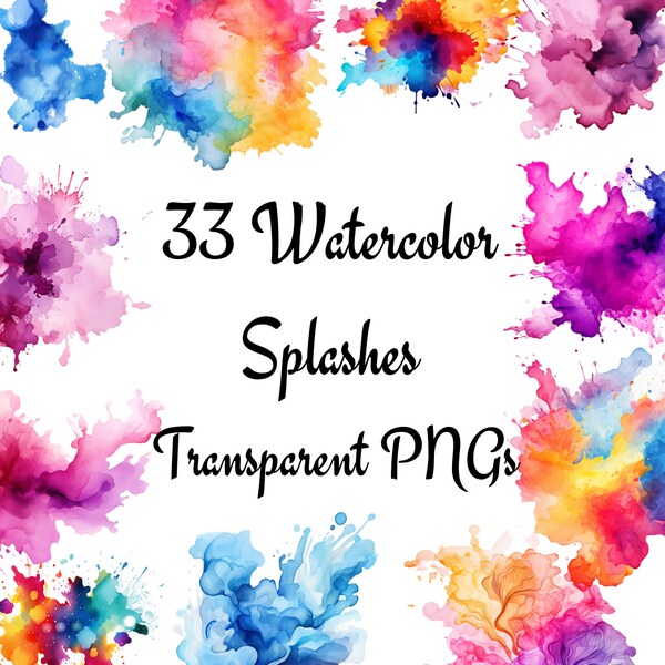 Aquarell Farbspritzer Clipart PNG Farbspritzer Clipart Alcohol Ink Clipart Abstrakte Clipart | PNG, Kommerzielle Nutzung, Sofortiger Download