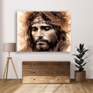 Jesus Wall Art, Jesus Canvas Art, Jesus King, Lord Jesus, Jesus Face, Jesus Portrait, Jesus Art, Jesus Home Decor, Christian Gift, Xmas Gift