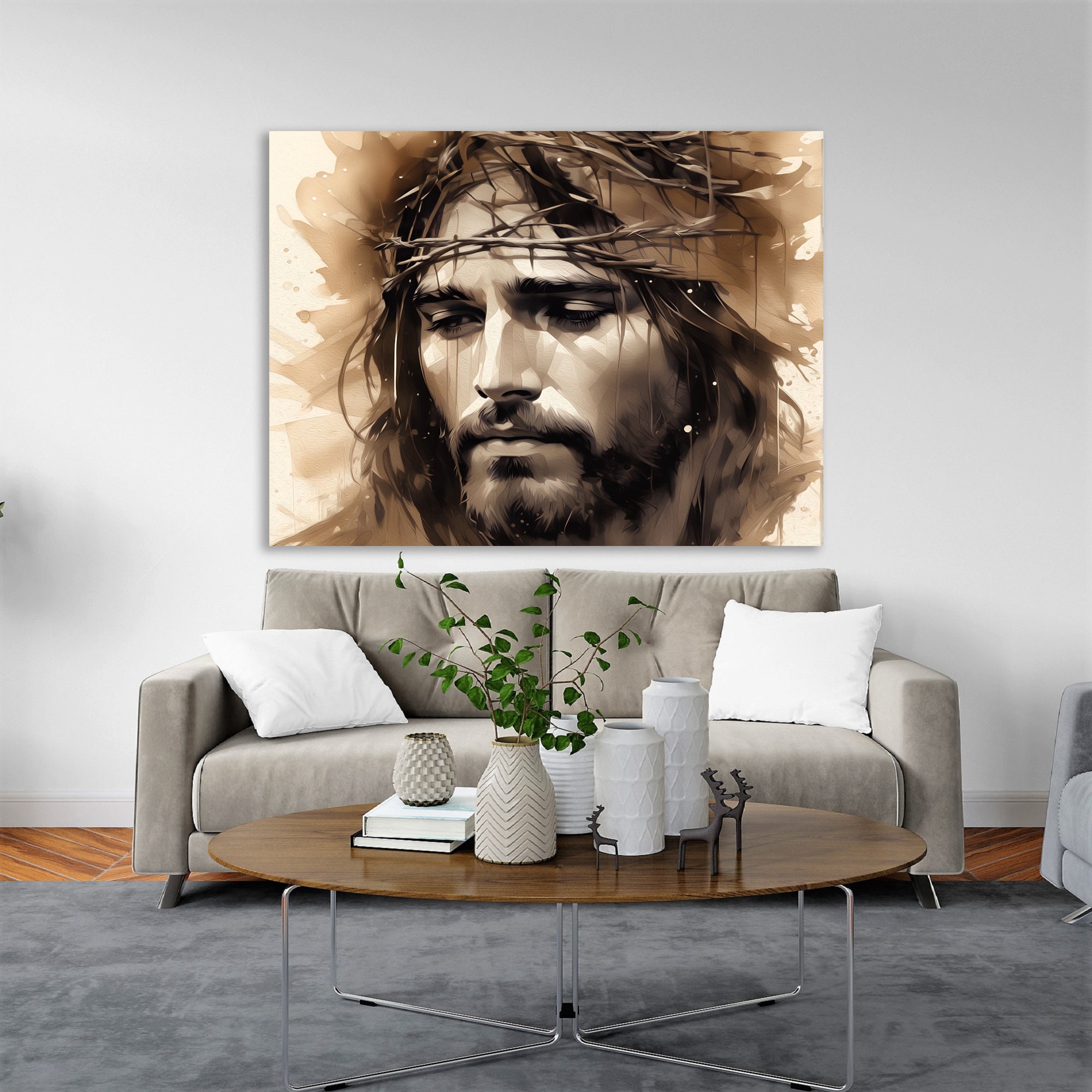 Jesus Wall Art, Jesus Canvas Art, Jesus King, Lord Jesus, Jesus Face