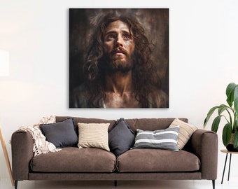 Jesus Portrait, Jesus Canvas Print, Jesus Christ Print, Inspirational Art, Christian Home Decor, Farmhouse Wall Decor, Christmas Gift
