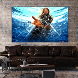 Christian Wall Art, Jesus Poster, Jesus Canvas, Hand Of God, Jesus Wall Art,  Home Decor Canvas, Wall Art Canvas, Jesus Lover Gift,Xmas Gift