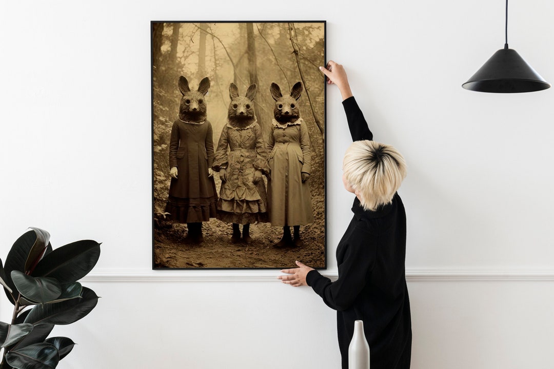 Rabbit Cult of the Forest, Dark Academia, Gothic Occult Poster, Gothic ...
