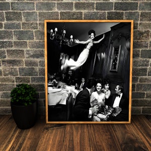 Flying Woman in Paris Photo Print, Photo Art Print, Black and White Photography Prints, Vintage Art Photography, High Quality Photo Print