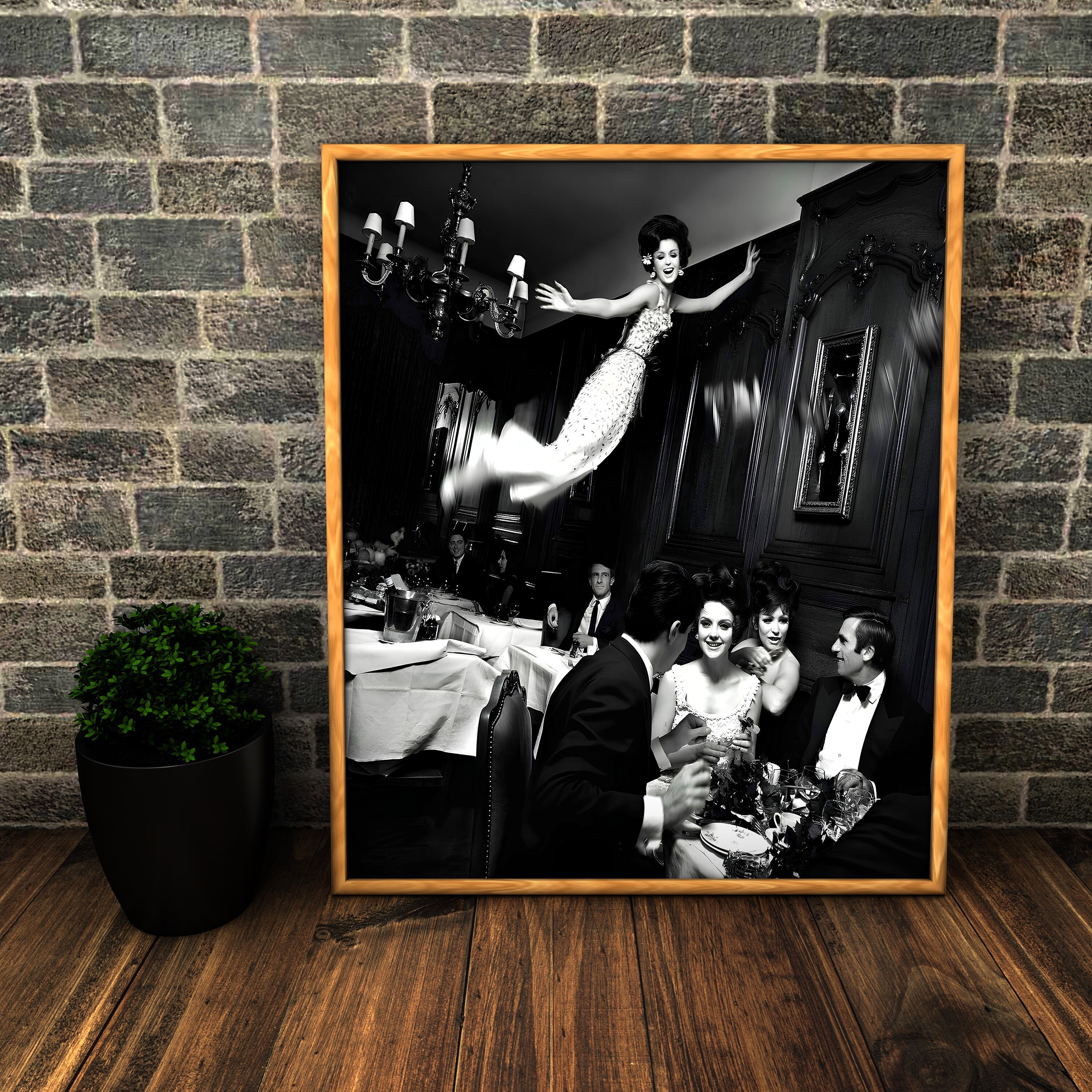 Flying Woman in Paris Photo Print, Photo Art Print, Black and White Photography Prints, Vintage Art Photography, High Quality Photo Print