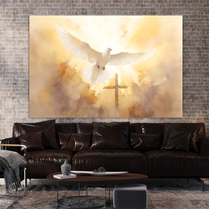 Christian Artwork, Jesus Wall Art, Christ Art, Christian Home Decor, Dove Wall Art Canvas,Jesus Christ Wall Art,Jesus Cross,Jesus Lover Gift
