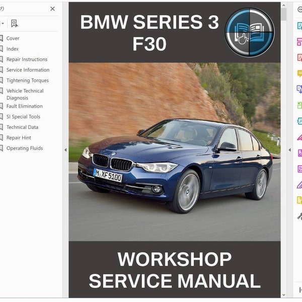 BMW Series 3 F30 Petrol Gasoline Workshop Service Manual