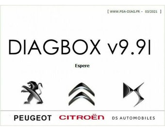 DiagBox v9.91 - Logiciel Diagnostic PSA 03.2021 Citroën Peugeot DS Opel Utilisable sur plusieurs PC
