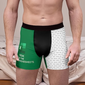Freak In The Sheets, Funny Excel gift, Excel Enthusiast, Spreadsheet Lover, Gift for Coworker, husband, Men&#39;s Boxer Briefs “EXCEL FREAK”